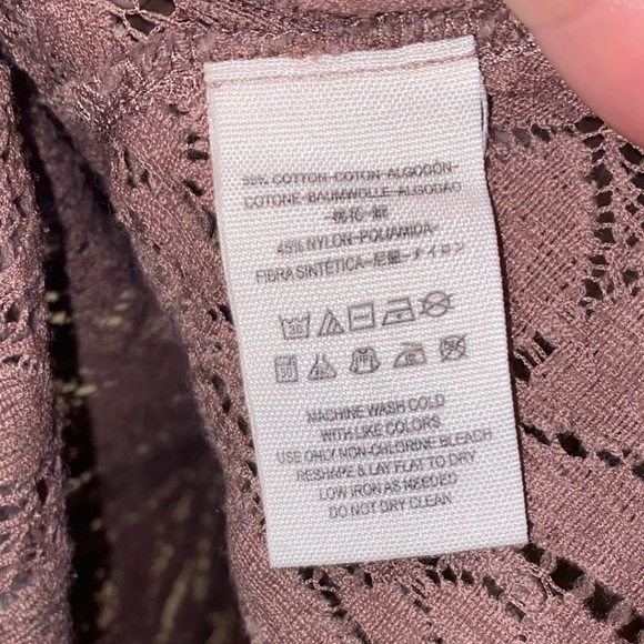 Free People dusty rose lace peplum top sz S - Picture 4 of 6